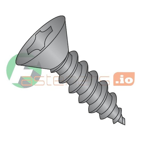 Newport Fasteners Self-Drilling Screw, #10 x 2 in, Black Oxide 18-8 Stainless Steel Flat Head Phillips Drive, 1000 PK 921935